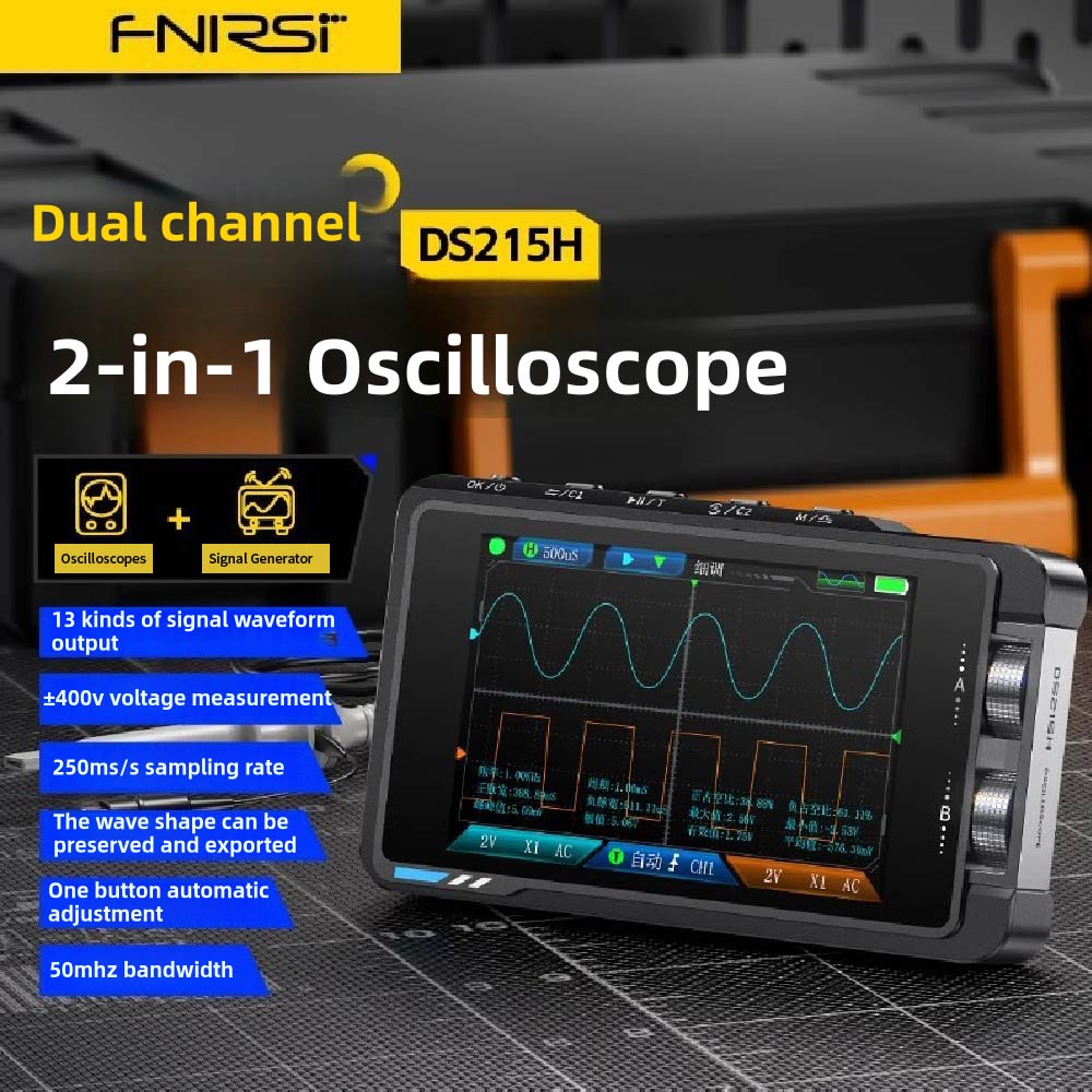 Fnirsi Digital Oscilloscope Handheld - Osciloscópio Digital Portátil FNIRSI DS215H com