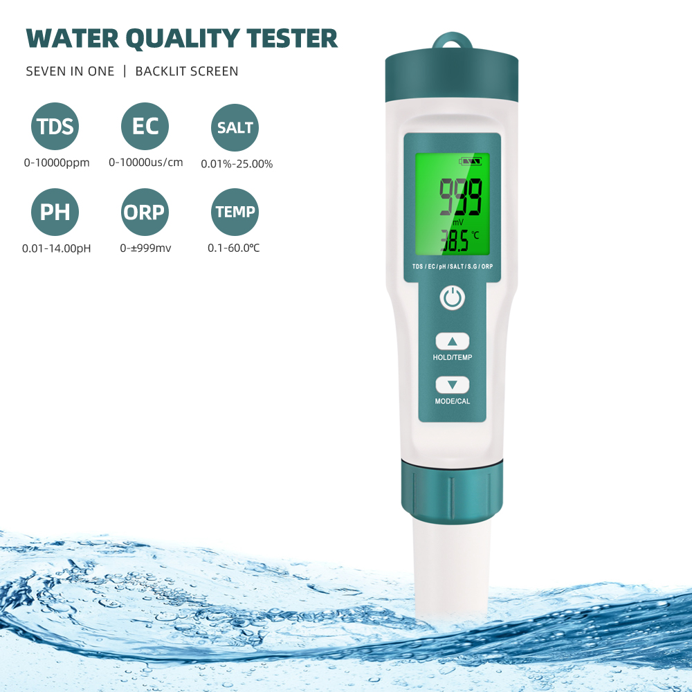 Ph Meter Digital Water Tester - 7 em 1 ph tds ec