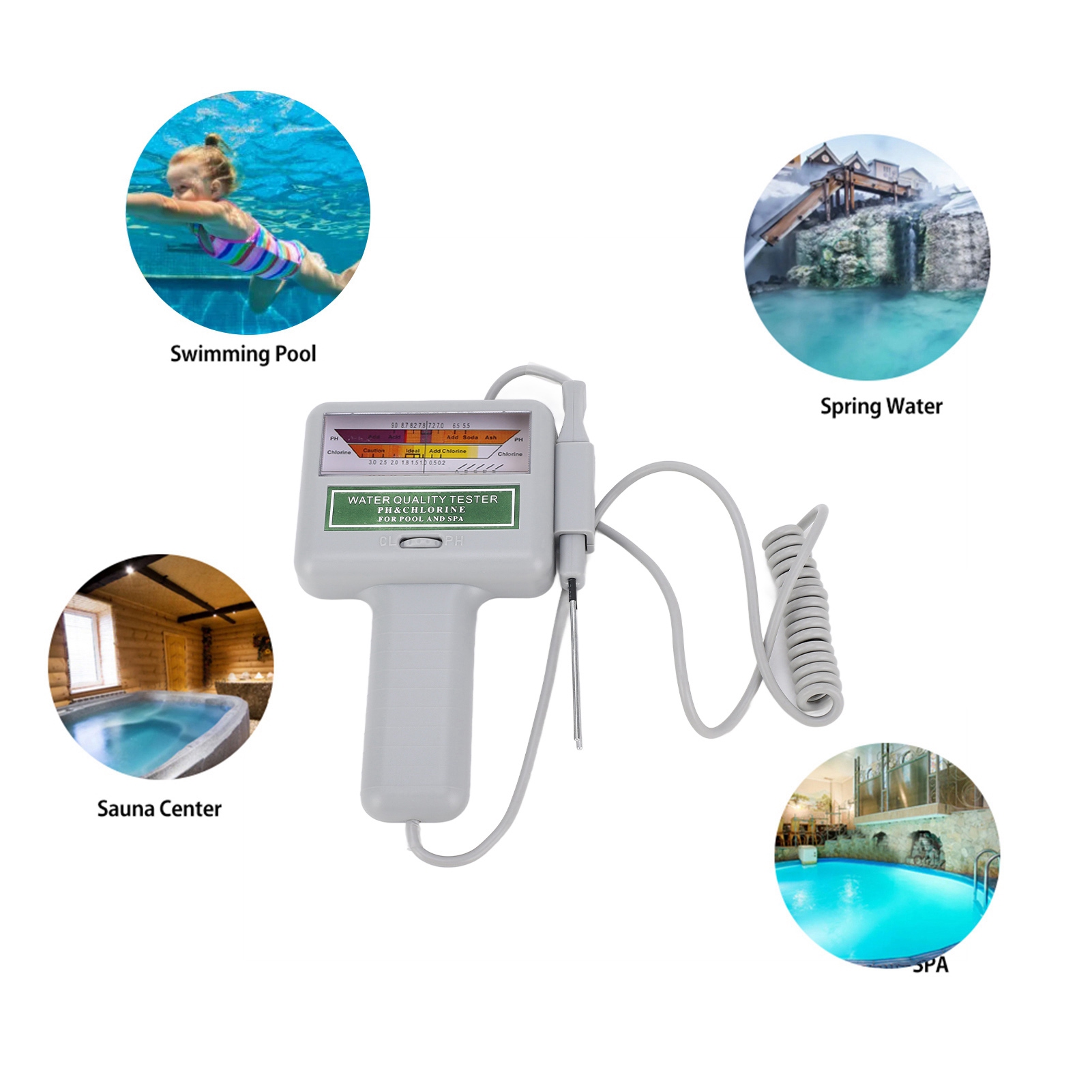 Ph Meter Digital Water Tester - Testador Digital de Água para Piscina,