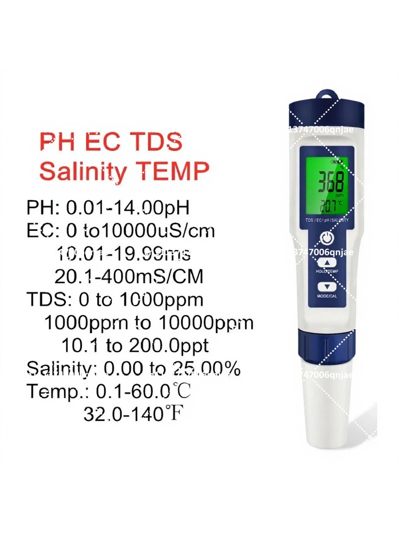Medidor digital 5 em 1 para an - Ph Meter Digital Water Tester avaliação e preço