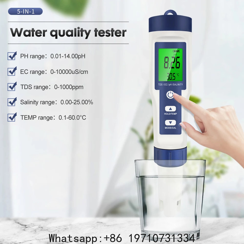 Medidor digital de ph 5 em 1,  - Ph Meter Digital Water Tester avaliação e preço