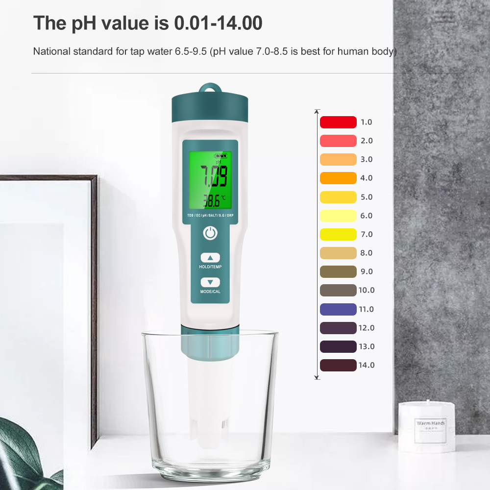 7 em 1 ph tds ec orp salinidad - Ph Meter Digital Water Tester avaliação e preço