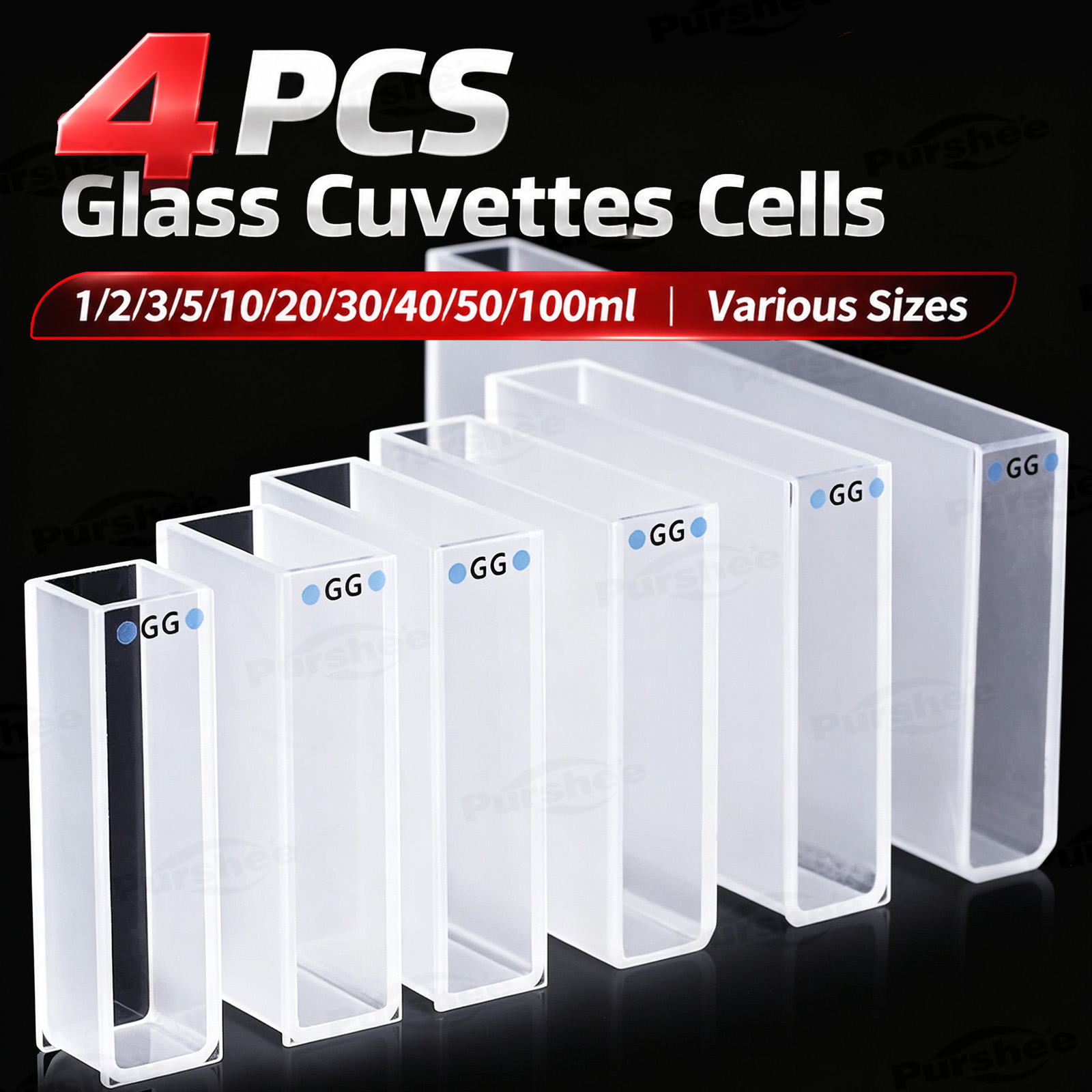 4 unidades de cubetas de vidro - Lab Equipment avaliação e preço