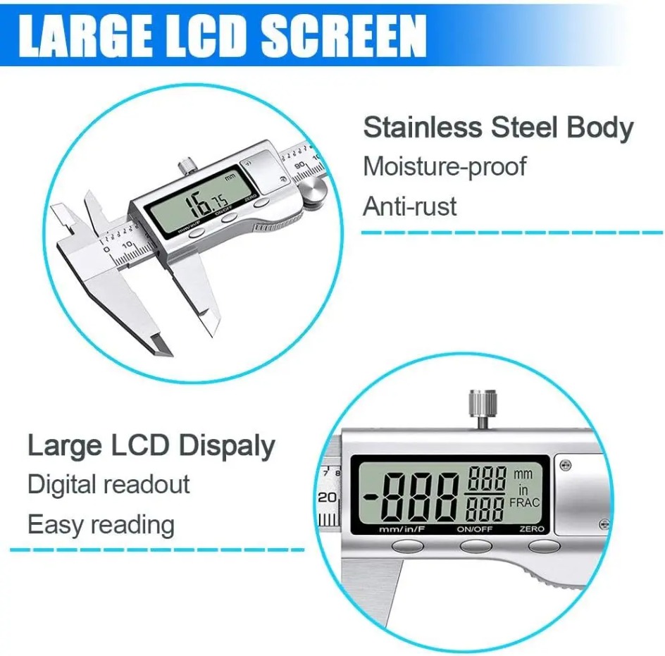 Paquímetro Eletrônico de 6 Pol - Digital Caliper 150Mm Stainless Steel avaliação e preço